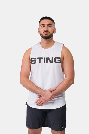 STING Mens Titan Muscle Singlet White